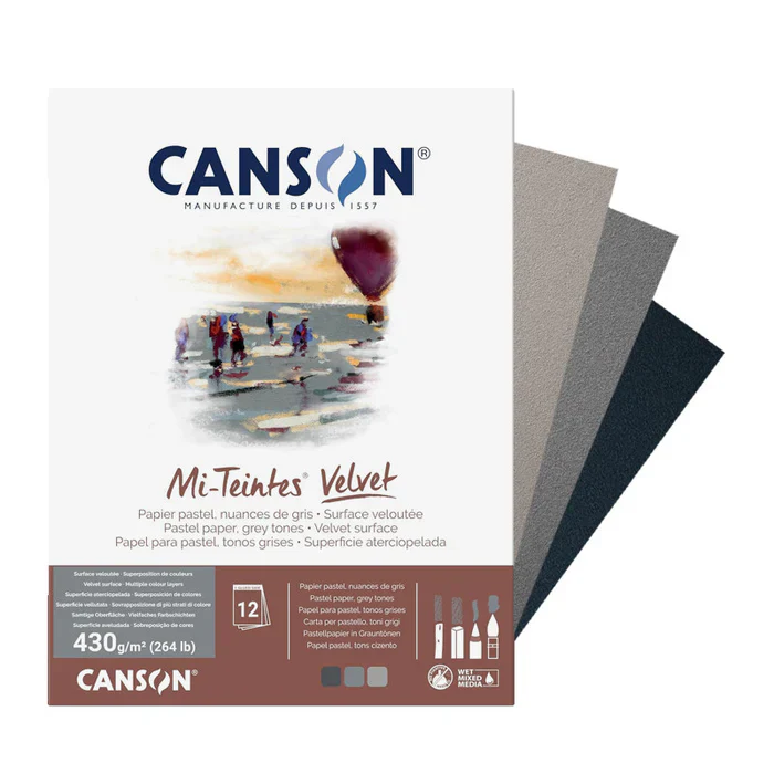 Canson Mi-Teintes Velvet Pad - Grey Tones - Image 2