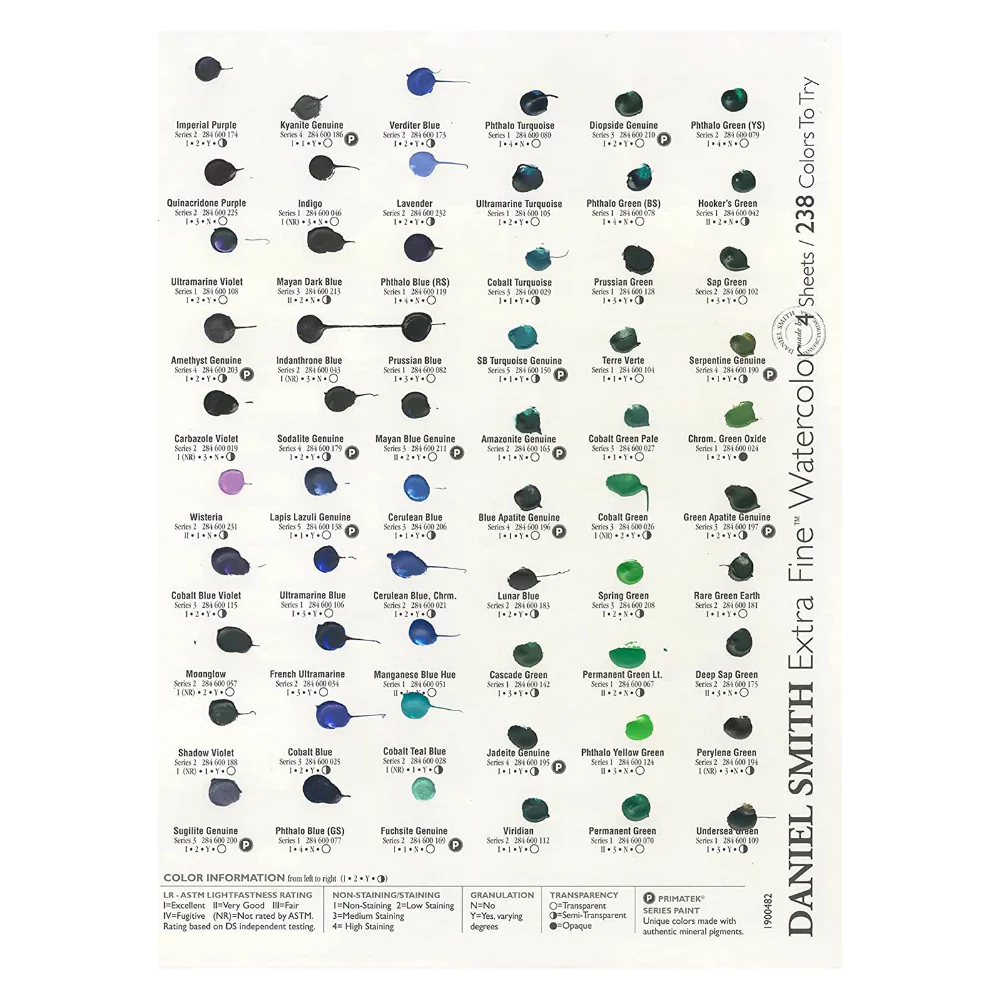Daniel Smith Watercolour Dot Card 266 Colours - Image 3