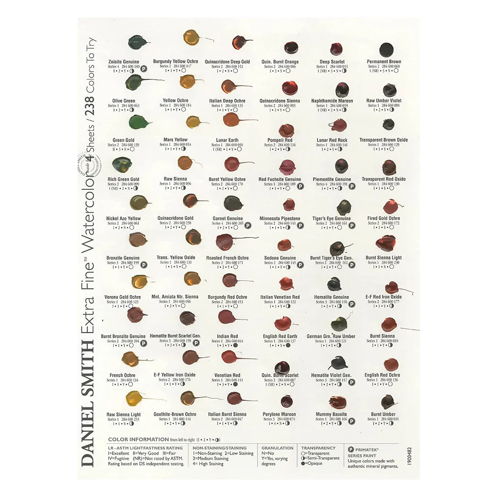 Daniel Smith Watercolour Dot Card 266 Colours - Image 4