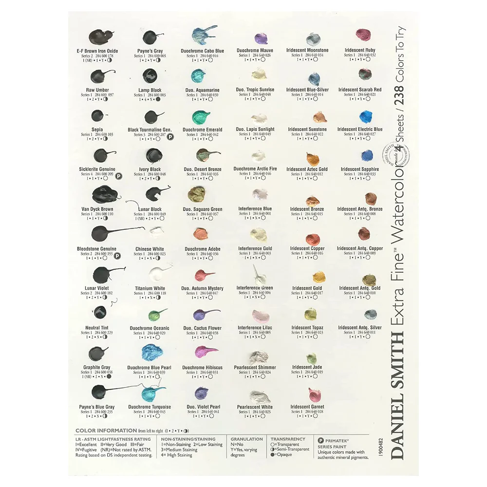 Daniel Smith Watercolour Dot Card 266 Colours - Image 5