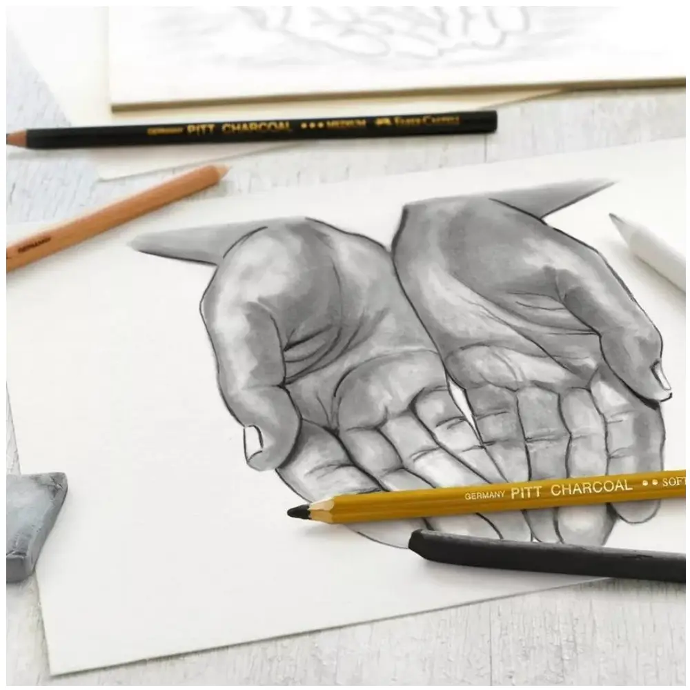 Faber Castell Natural charcoal pencils 3pk - Image 2