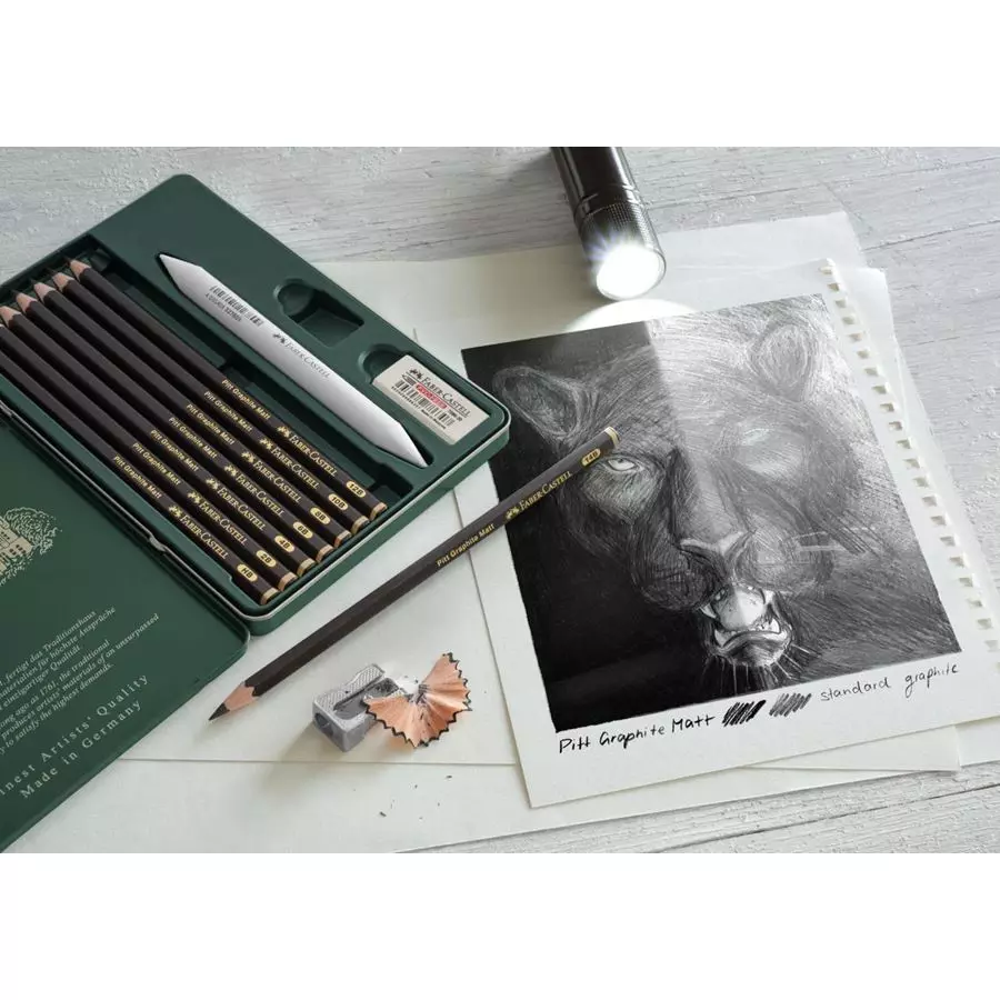 Faber Castell Pitt Graphite Matt Pencil 6pce Tin - Image 2
