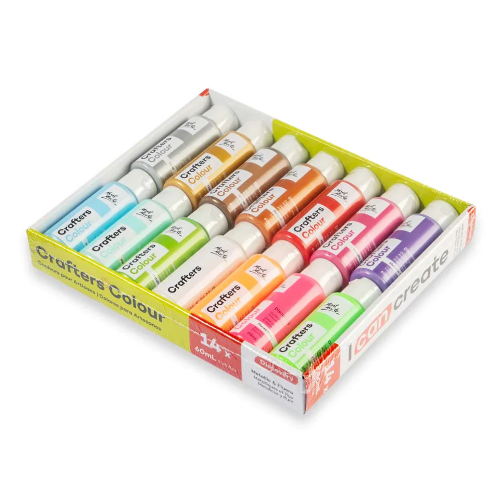 Mont Marte Crafters Paint Set Fluro 14pk - Image 2