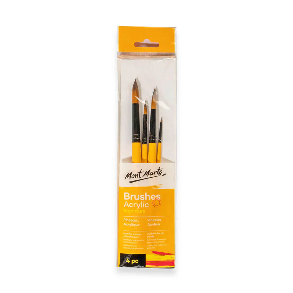 Mont Marte Signature Brush Set Acrylic 4pk