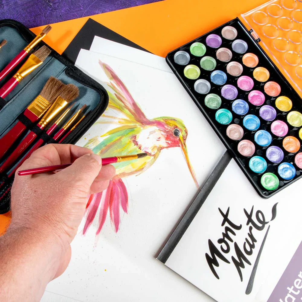 Mont Marte Metallic Watercolour Paint Set 37pce - Image 3