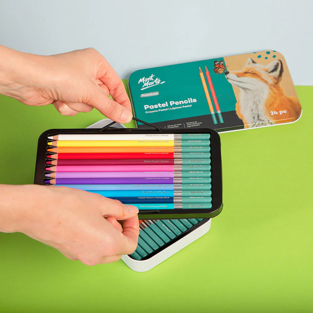 Mont Marte Pastel Pencils 24pc in Tin - Image 3