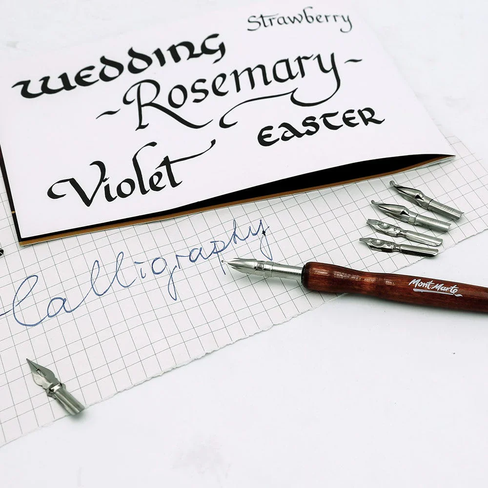 Mont Marte Signature Calligraphy Dip Pen Set - 9 Nib - Image 3