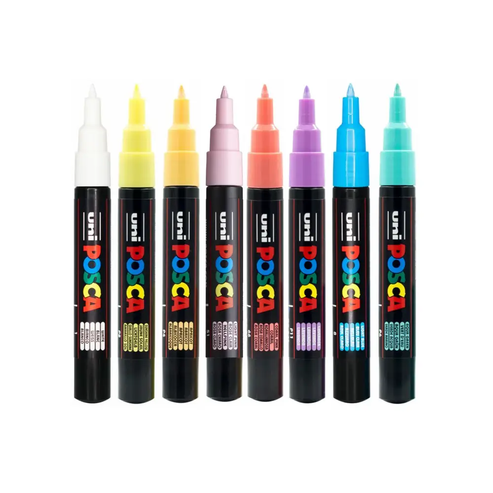 Uni Posca Paint Pen PC-1M - 8pk Pastel - Image 2