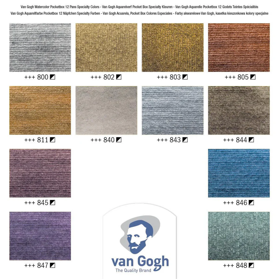 Van Gogh Watercolour Specialty Colours Set of 12 Pans - Image 3