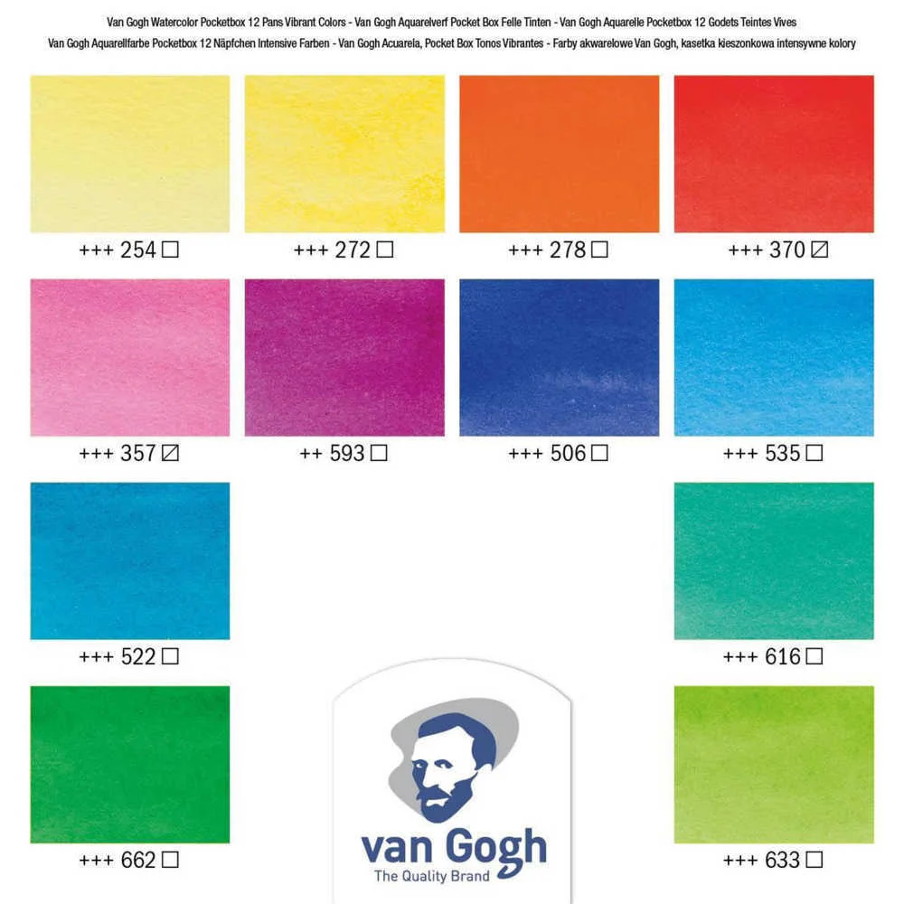 Van Gogh Watercolor Vibrant Colours Set of 12 Pans - Image 3