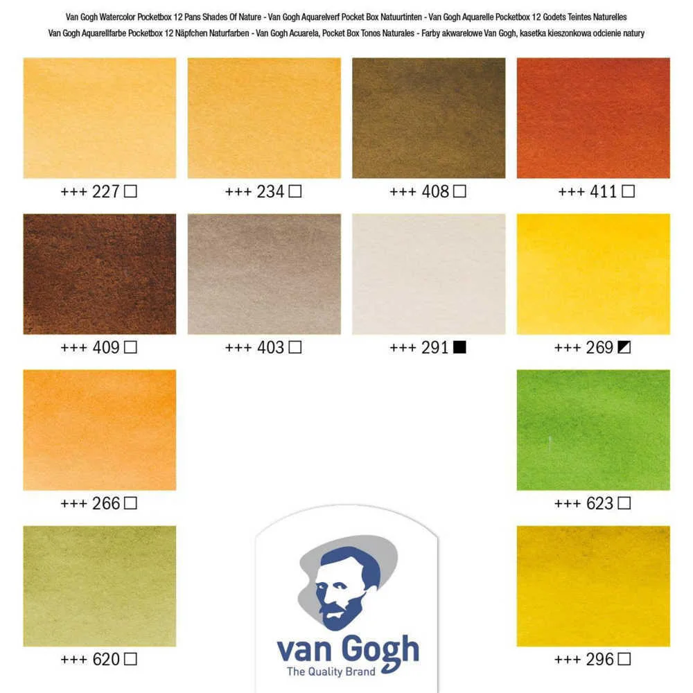 Van Gogh Watercolour Nature Colours Set of 12 Pans - Image 3