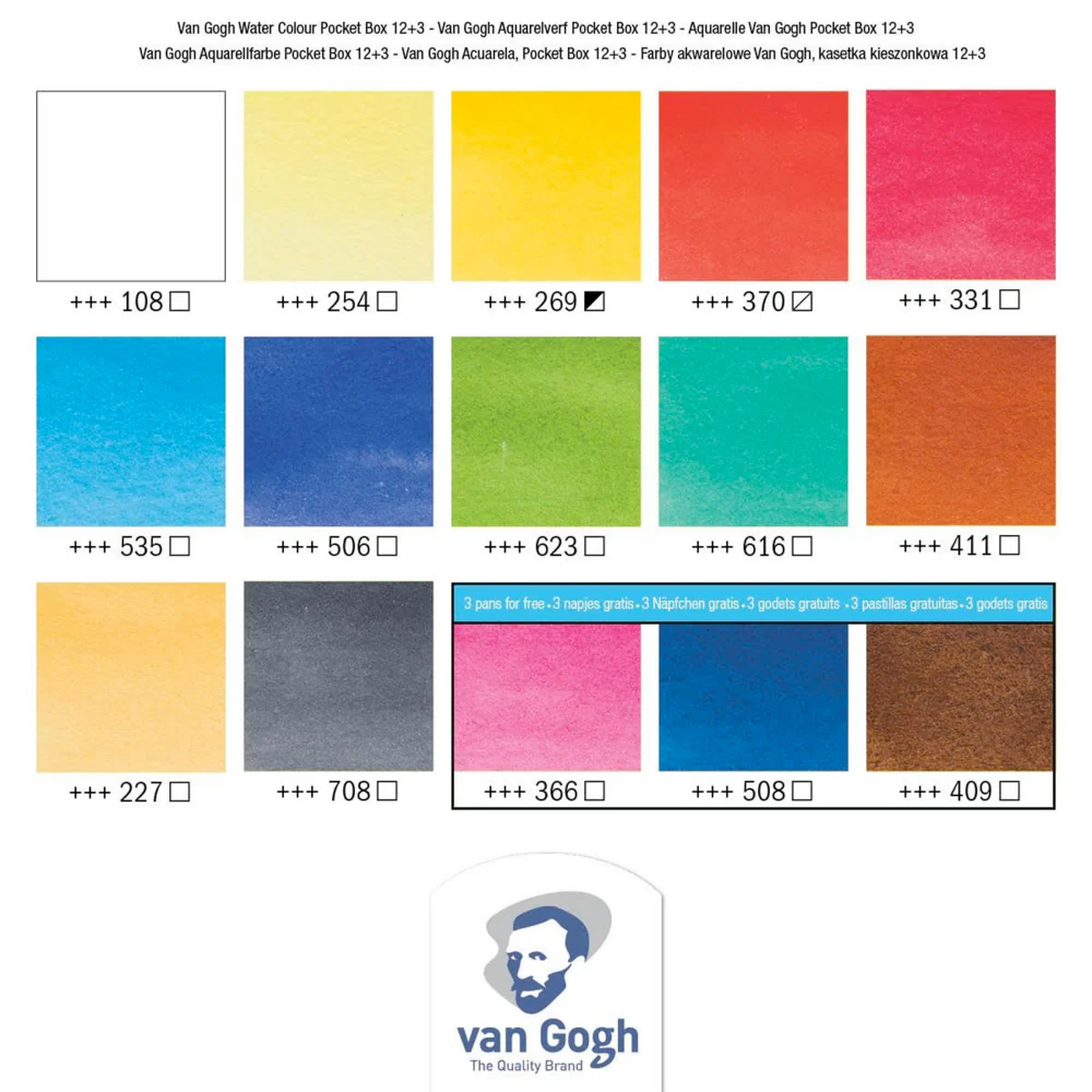 Van Gogh  Watercolour Pocket Box Set 12+3 - Image 3