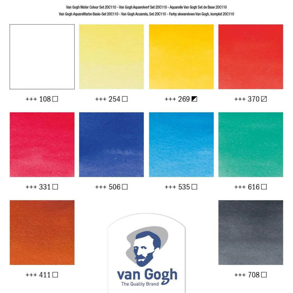 Van Gogh Watercolour Tube Set 10x10ml - Image 3